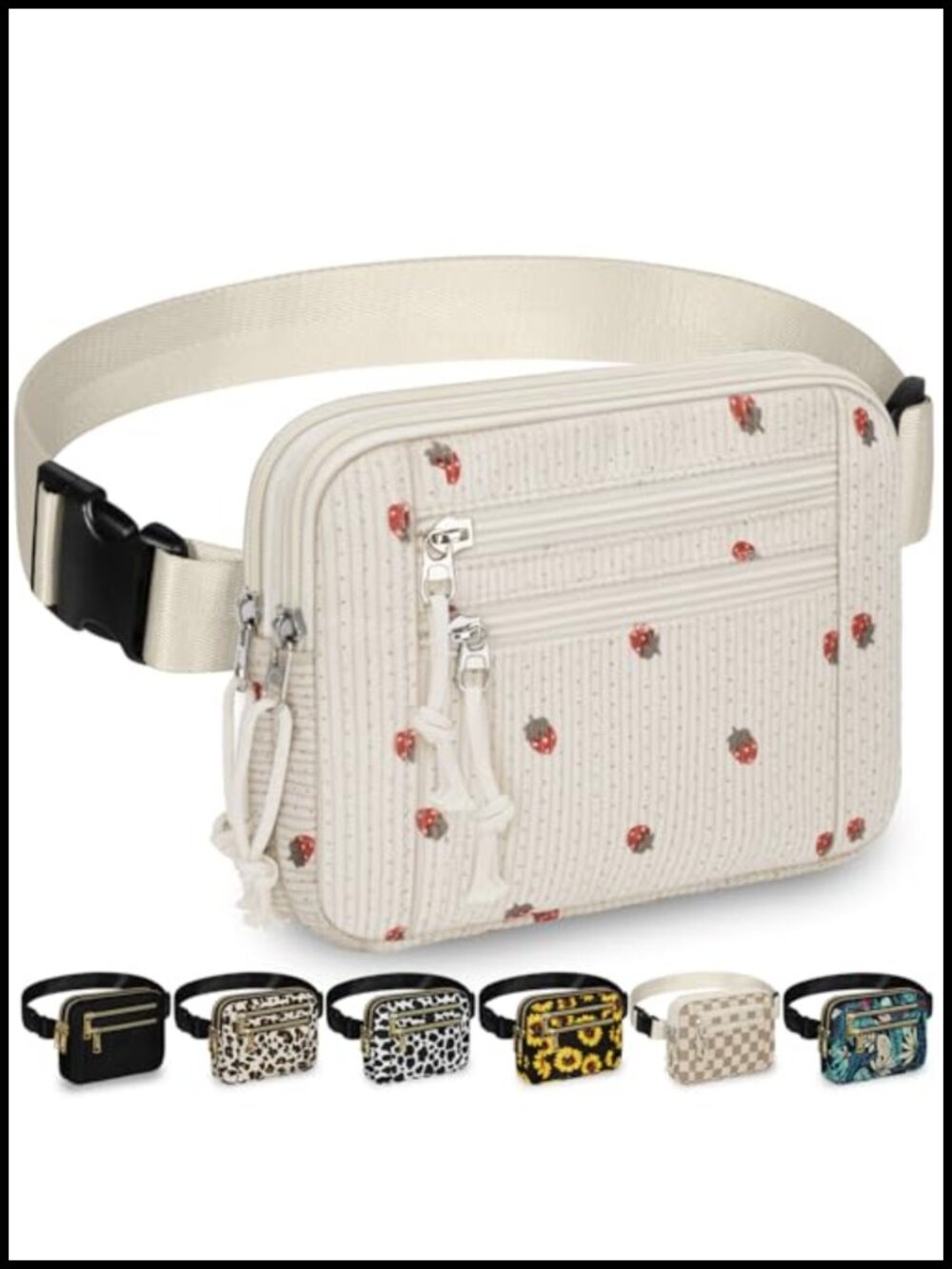 Water-Resistant Polyester Fanny Pack Waist Bag Crossbody Belt Bag Travel